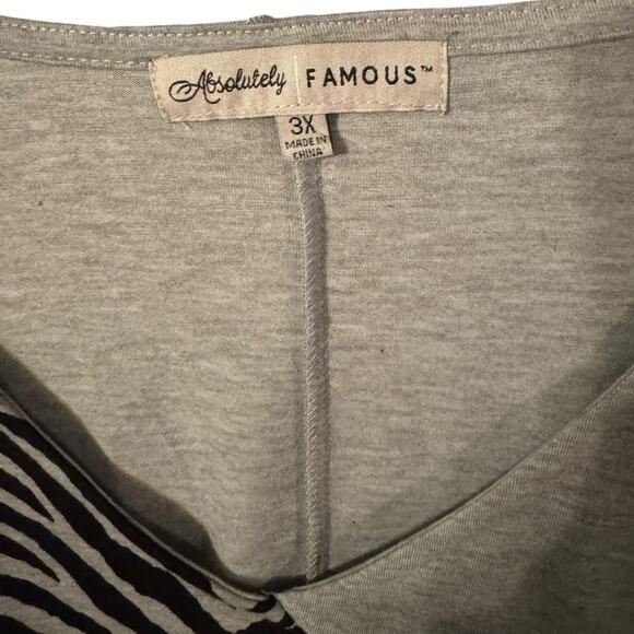 Absolutely Famous 3X Zebra Colorblock Knit Top NWT - Picture 4 of 6
